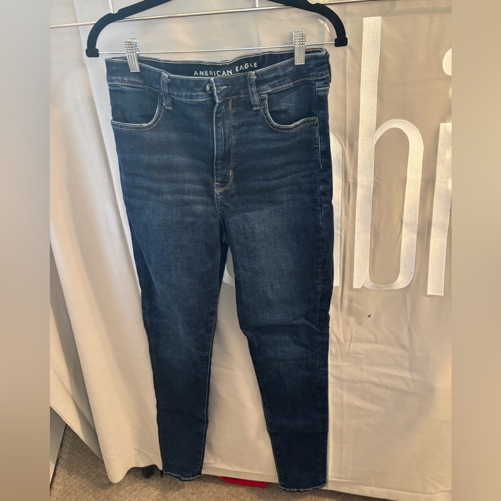 American Eagle Outfitters Women's Dark Blue Skinny Jeans Long